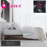 ▪️WHITE▪️เซ็ท6ชิ้น(ไม่รับนวมก็ได้)​ชุดเครื่องนอนโลตัส​ Attitude​490trd., สีขาว ผ้าปูที่นอนกันไรฝุ่นแท้100%