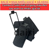 Pack of 6 Black Underwire Hair Curling Sponges - Heatless Curling and Volumizing Hair - Heatless Cur