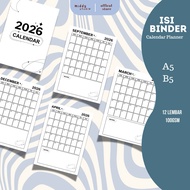 Binder Planner Calendar 2026 6 rings, 20 rings, 26 rings - A6/A5/B5