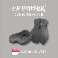 [HH] "Local Stock" Oh Bummer! Combo Seat & Back Cushion Set – Coccyx & Sciatica Relief (Dark Grey)