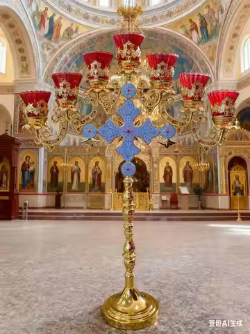 New Gilded candle holders churches religious sacraments Eastern Orthodox Jesus churches ceremonial i
