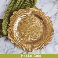 6 Pieces of Round Plastic Reef Charger Plates for Wedding Party Event Banquet Table Artisan Crafted 