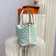 全新✨ Picotin14 Lucky Daisy i2 Nata / Green Swift皮 PHW 銀扣