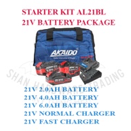 AKAIDO A21BL 21V STARTER KIT BATTERY SET 2.0AH 4.0AH 6.0AH BATTERY NORMAL FAST CHARGER