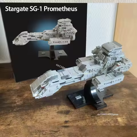 MOC Stargated SG-1 Prometheus Spaceship Building Blocks Model DIY Sci-fi Movie Assembly Bricks Child