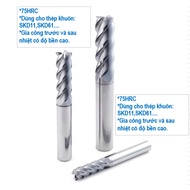 Endmill milling cutter made of 75HRC alloy. Used to milling steel before and after heat SKD11 SKD61,