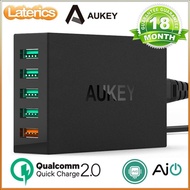 [Qualcomm 2.0] AUKEY 54W 5Port USB Desktop Charger with Qualcomm Quick Charge 2 3pin - UK Plug