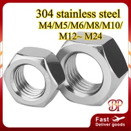 304 Stainless Steel Fine Thread Hex Nut DIN934 / SS304 Hexagon Nut DIN934 Grade A2-70 M4/M5/M6/M8/M1
