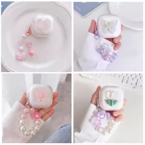 Luxury Lace Flower Case redmi buds 6 play / buds6lite / 6pro Transparent Silicone Case Redmi buds6 p