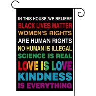 Pride Garden Flag 12 X 18 Inch Vertical Double Sided in This House We Believe Pride Gay Lesbian LGBT