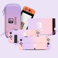 【Ready Stock】Switch Case Hard Cover Purple Pink Switch JOY-CON Thumb Grip Cap Nintendo Switch OLED Protective Case Dock Cover Storage Bag Cross D-Pad Button Caps