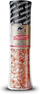 Himalayan Pink Salt Giant Spice Grinder - 390g/13.8oz Easy To Use Pink Salt Mill Fresh Himalayan Sal