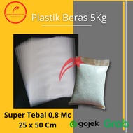 Kantong Plastik Beras 5 kg Plastik PE 25x50 cm Tebal 0,08 (80 micron)