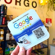 Custom Google Review Sign NFC Touch QR Code Acrylic Social Media Connected Instagram Facebook Plate
