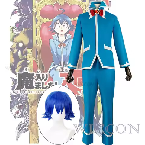 Anime Welcome To Demon-School Iruma-kun Suzuki Iruma Cosplay Costume Wig Blue School Uniforms DK Man