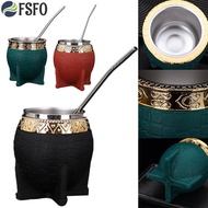 【FSFO】Mate Cup With Straw Texture Eggshell Cup Perfect For Yerba Mate Tea Drinking