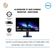 Dell Alienware 27 QHD Gaming Monitor - AW2725DM (27" WQHD/ IPS/ 180Hz/ 1ms)