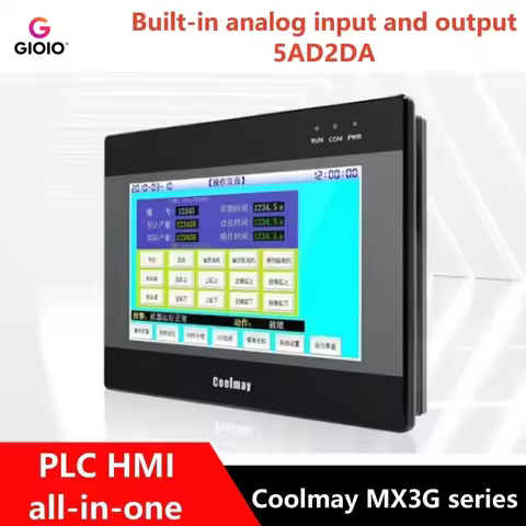 Coolmay 4.3"/7"HMI PLC all-in-one MX3G-43C/70C series Built-in analog input and output 5AD2DA Suppor