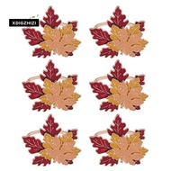 6PCS Maple Leaf Fall Napkin Rings Maple Leaf Napkin Ring Autumn Themed Maple Leaf Napkin Holder for 