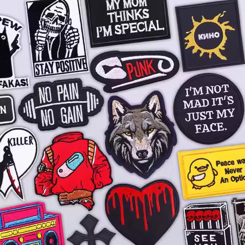 Wolf Strong Animal embroidered Patches For Hat Clothes Decoration Iron On Patches On Jeans Personal 