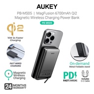 Aukey PB-MS06/PB-MS05 MagFusion 10000mAh/6,700mAh 30W/20W Qi2 Magnetic Wireless Charging Power Bank