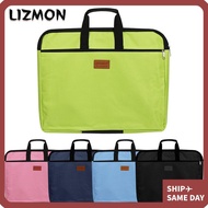 LIZMON Files Bag Waterproof With Handle Zipper A4 Size Business Documents Handbag