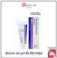 Benzac AC gel Ấn Độ (30g) 5% và 2.5% benzoyl peroxide giảm mụn hết mụn