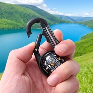Carabiner Compass Multifunctional Outdoor Compass with Thermometer Portable Keychain Pendant Compass