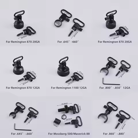 Hunting Metal QD Quick Detachable Sling Swivels Adapter Set For Rifle Shotgun Mossberg 500 Remington
