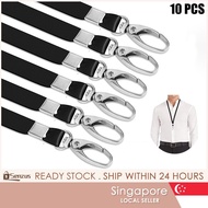 [SG SELLER] 10 Pcs Bulk Lanyards For ID Badges Neck Lanyard With Clips & 360° Swivel Hook Office Sch