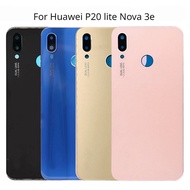 New Back Glass For Huawei P20 lite Nova 3e Back Battery Cover Rear Door Panel Housing Case with Camera lens Replace