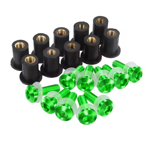 10PCS M5 Windshield Bolts Kits Windscreen Screws FOR Kawasaki ZX6R ZX7R ZX10R ZX14R ZZR 400 600 1200