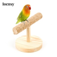 Ioensy Parrot Perch Stand Wooden Portable Desktop Perch Stand Training T Stand for Lovebirds Finch
