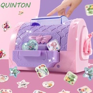 QUINTON Girls Goo Card Toys, Handbag Handmade 3D Sticker Maker|Creative DIY Princess Decal Kids