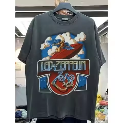 Led Zeppelin Rock Band Short Sleeve Black Color Unisex Tshirt Reprint
