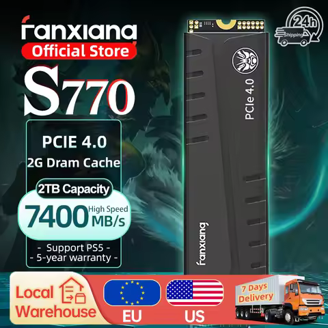 [EU/US Shipping]Fanxiang S770 M.2 SSD 1TB 2TB 4TB Up to 7400MB/s M.2 NVMe PCIe4.0 DRAM Cache Interna