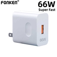 Fonken 66W USB Charger Plug Super Charge Fast Charger Travel Apdater For Huawei P50 P40 P30 Mate 40 