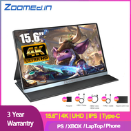 ZOOMEDIN 15.6inch 4K Resolution IPS 100%sRGB USB Type-C UHD Portable Monitor Built-in Dual Speakers and No Battery, Portable Monitor for Laptop, monitor portable, Portable Screen Monitor, portable display, portable screen