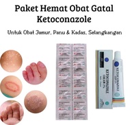 (Paket Keteconazole Salep & Tablet )Gatal Paling Ampuh / salep Gatal Kulit Jamur Ampuh / Obat Gatal 