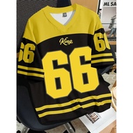 Summer new men's 66 Letter King Printed T-shirt Men's short sleeve sportswear Football T-shirt Vinta