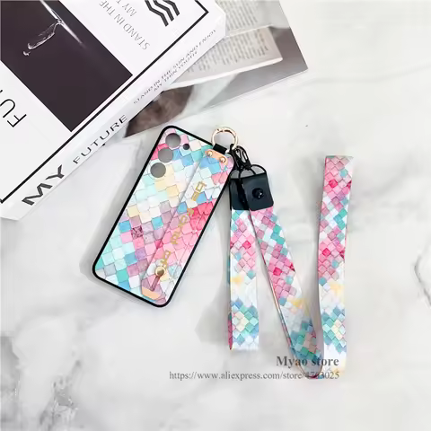 Neck Lanyard Case For Samsung Galaxy A07 A17 A26 A36 A56 A16 A06 M56 M16 F06 5G Wrist Strap Cover Ki