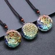 Balance EMF Protection Sweater Chain Jewelry Generator Orgone Amulet 7 Chakras Pendant Necklace Orgo