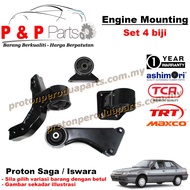 Engine Mounting - 4pcs Set - Proton Saga 8V 12V Iswara LMST - 1 Year Warranty