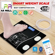 AA MALL Digital Smart Weight Scale with Wireless Connection USB CHARGE Bluetooth / Penimbang Berat B
