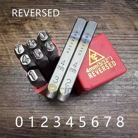 RCIDOS Reversed YC Steel stamp 1/1.5/2/2.5/3/4mm Numbers Stanard Font Reverse steel punch stamps,Num