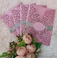 JIP 5x7 inches Rose Lazercut for wedding, birthday,debut,christening Invitation Cover