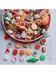 20 件裝隨機微型食品模型模擬玩具,奶油膠 Diy 首飾配件,手機殼裝飾樹脂裝飾品