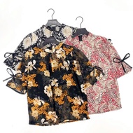 H3020 Summer New Style Pullover Printed Half Sleeve Chiffon Shirt Light Breathable Fashionable Back 