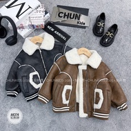 AK374 - LittleJacket FOR KIDS with turn-down collar and fleece trim with 2 stripes - 89876