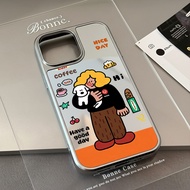 case for iphone xr 11 12 13 14 15 16 pro max plus air back cover orange hair woman pattern mirror pa